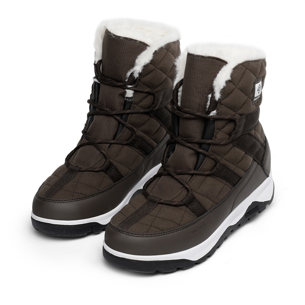 Rubber Faux Fur Lined Waterproof Snow Boots - BROWN - 2